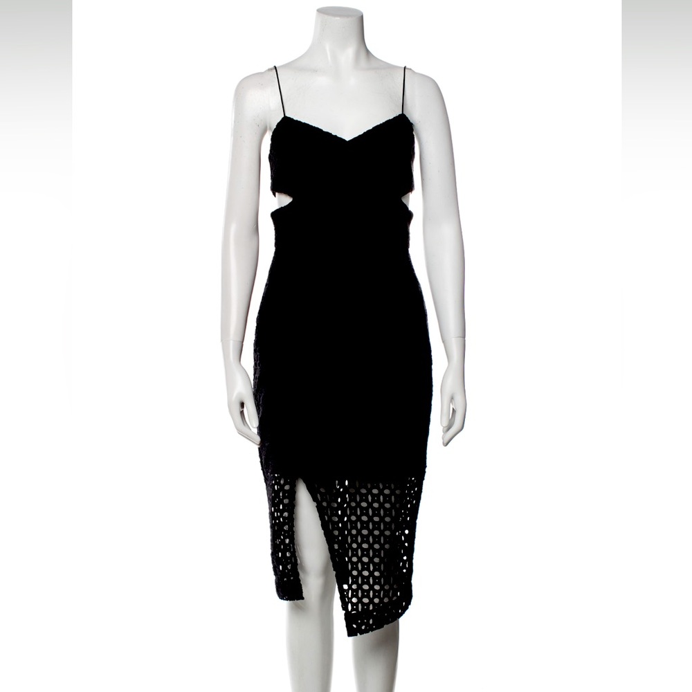 NICOLAS, Lace pattern knee length black dress, XS size, very good condition